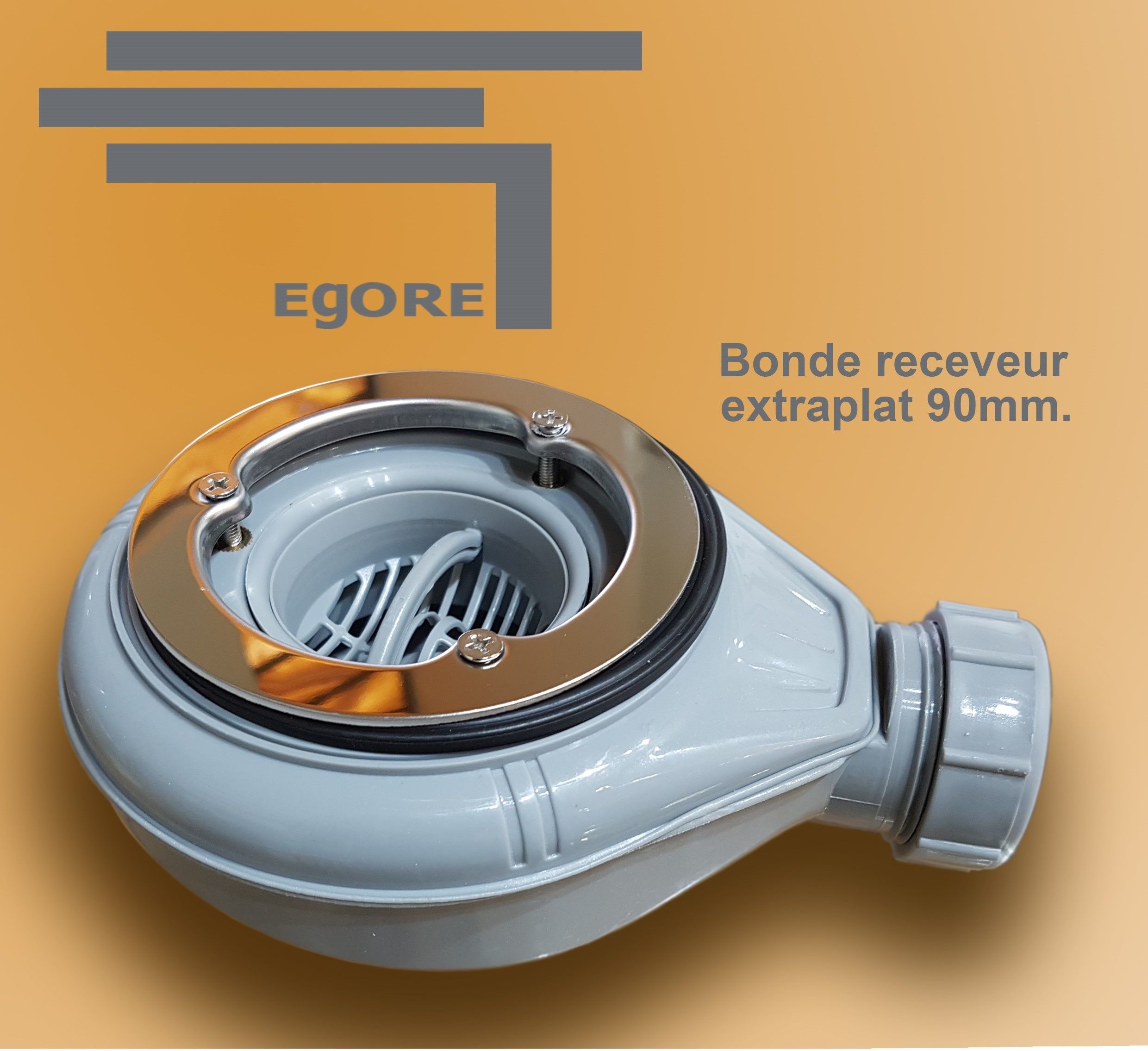 Bonde receveur extra plat 90mm.